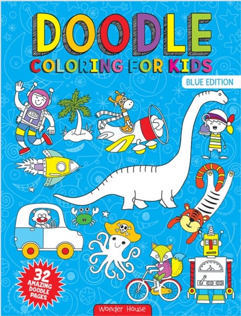 Doodle Coloring For Kids - Blue Edition