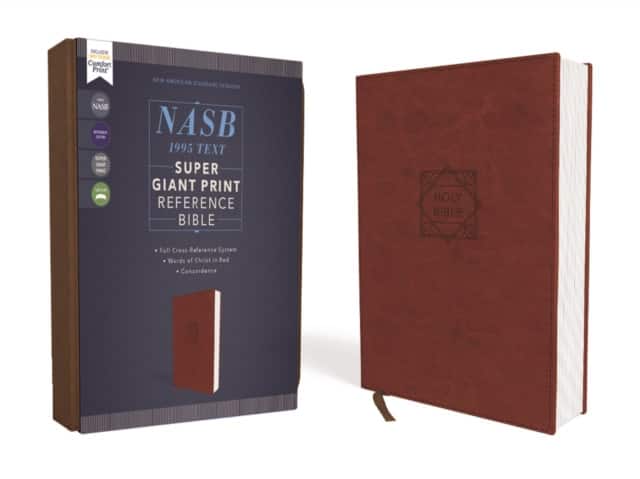 NASB, Super Giant Print Reference Bible (Font Size: 16.5-point), Leathersoft, Brown, Red Letter, 1995 Text, Comfort Print av Zondervan