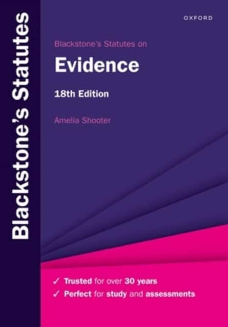 Blackstone's Statutes on Evidence av Amelia Shooter