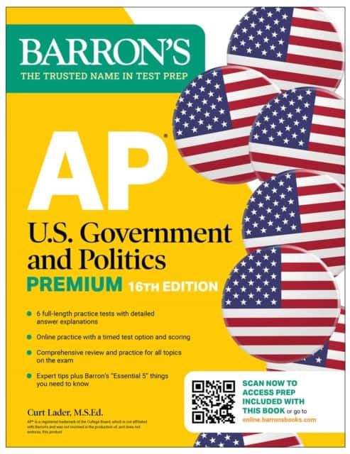 AP U.S. Government and Politics Premium, Sixteenth Edition: Prep Book with 6 Practice Tests + Comprehensive Review + Online Practice (2026) av Curt Lader