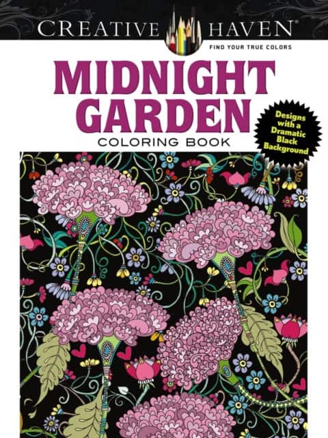 Creative Haven Midnight Garden Coloring Book: Heart & Flower Designs with a Dramatic Black Background av Lindsey Boylan