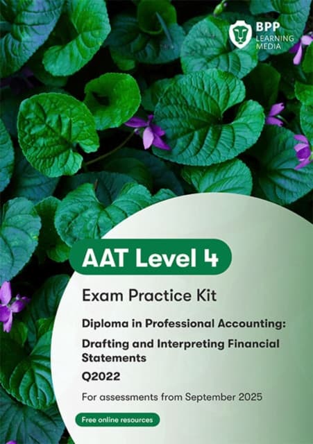 AAT Drafting and Interpreting Financial Statements