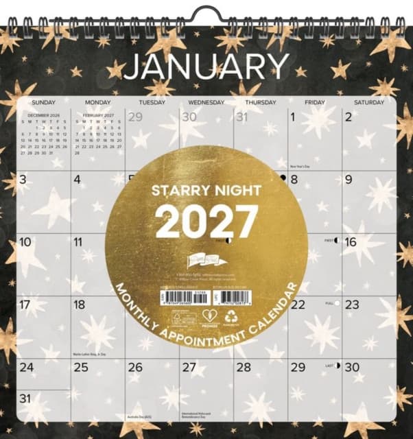 Starry Night 2027 12" x 12" Spiral Wall Calendar
