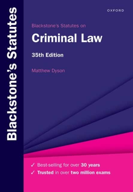 Blackstone's Statutes on Criminal Law av Matthew Dyson