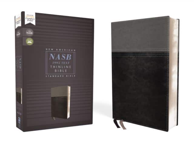 NASB, Thinline Bible, Leathersoft, Black, Red Letter, 1995 Text, Comfort Print av Zondervan