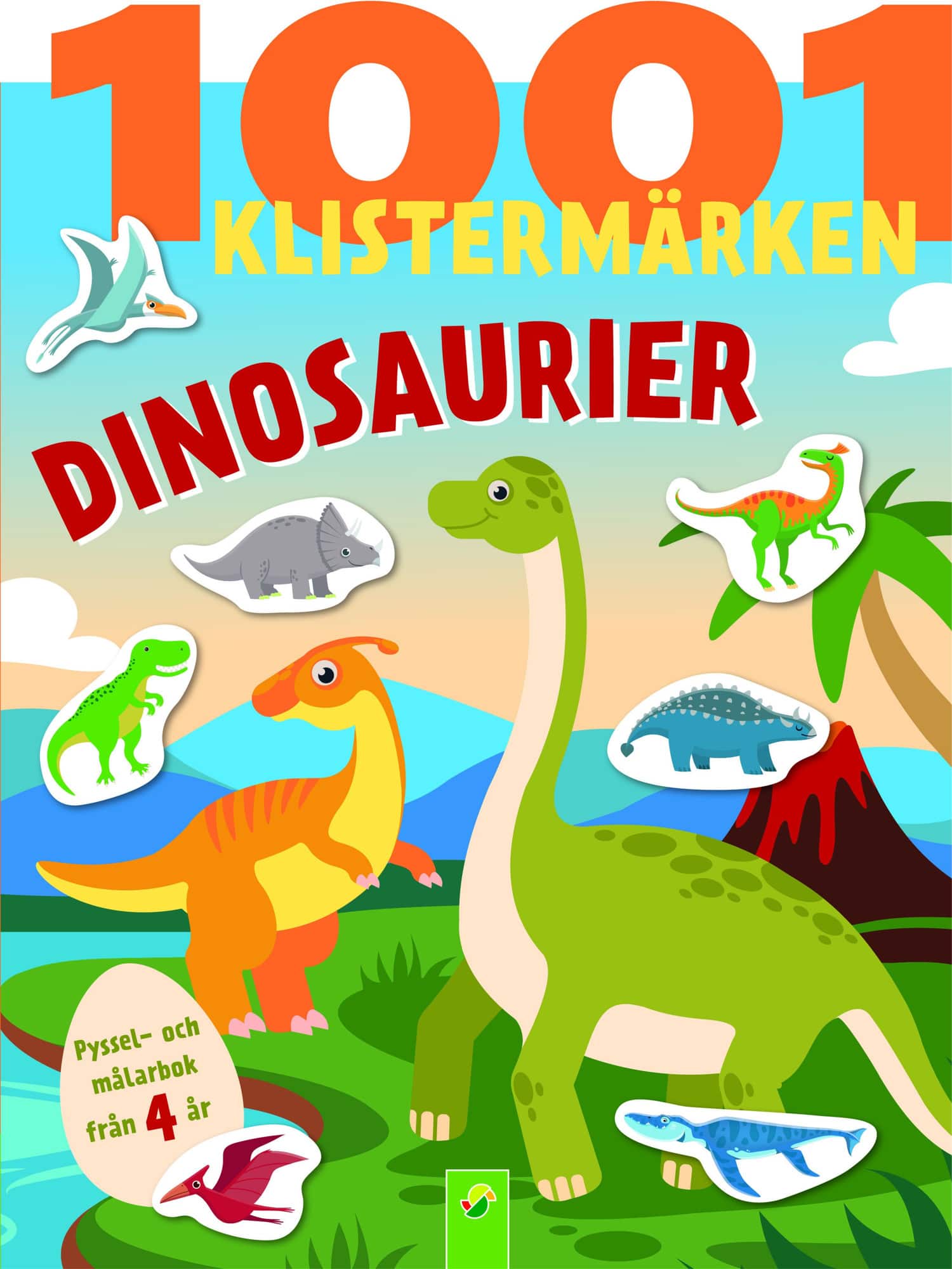 Dinosaurier 1001 klistermärken, pyssel- och målarbok av Gunbritt Geijer