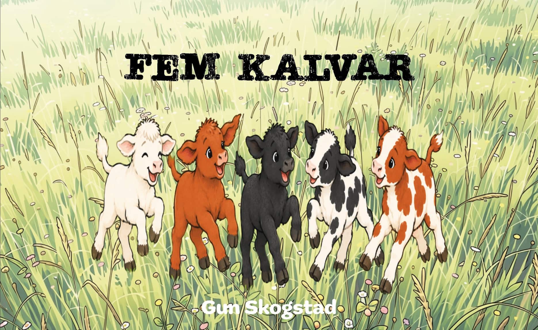 Fem kalvar av Gun Skogstad