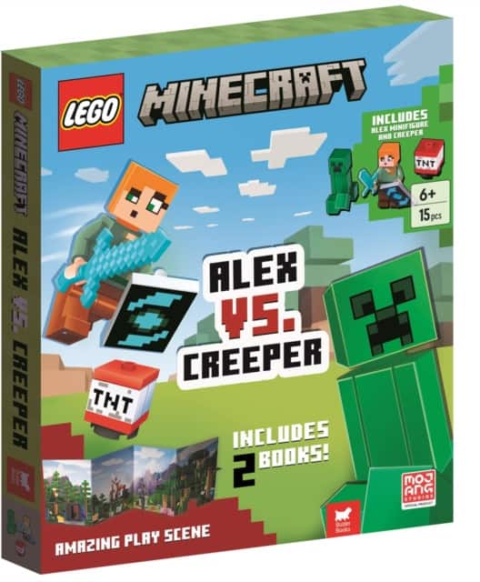 LEGO® Minecraft™: Alex vs. Creeper (with Alex minifigure, Creeper minibuild, LEGO pieces, 2 books and fold-out play scene) av Lego