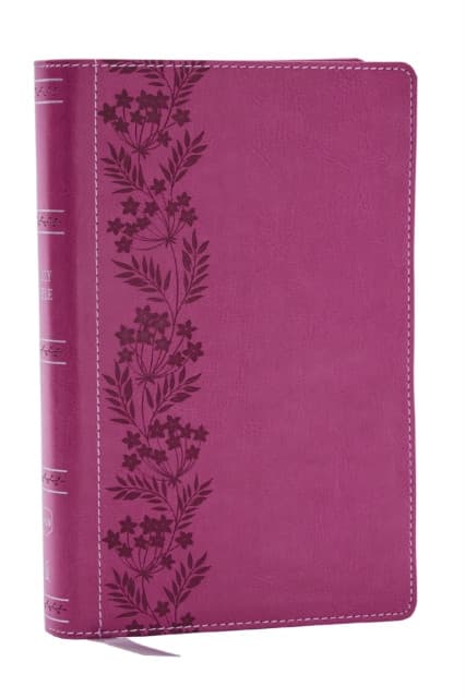 NKJV Personal Size Large Print Bible with 43,000 Cross References, Pink Leathersoft, Red Letter, Comfort Print (Thumb Indexed)