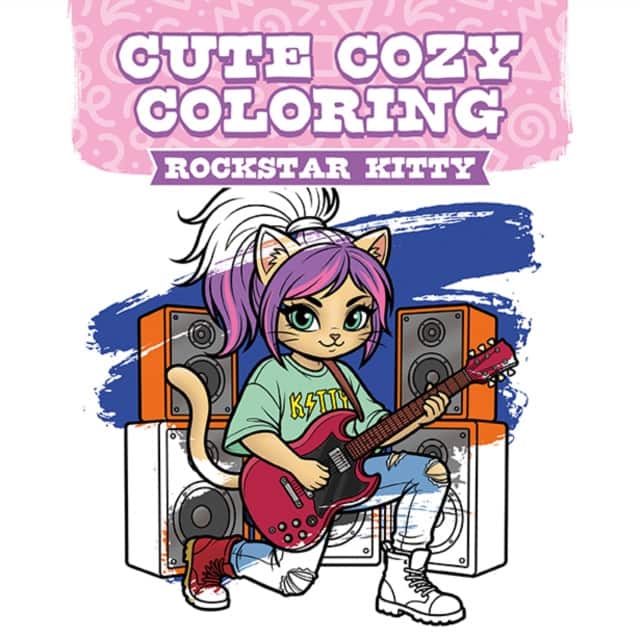 Cute Cozy Coloring: Rockstar Kitty av GMC Publications