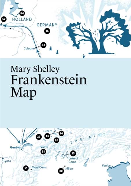 Mary Shelley, Frankenstein Map av Martin Thelander