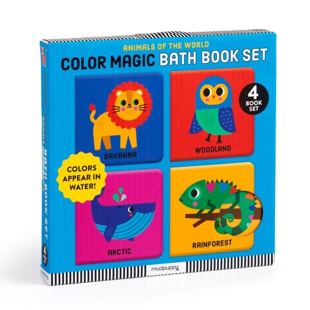 Animals Of The World Color Magic Bath Book Set