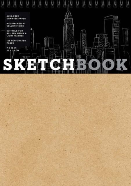 Sketchbook 7 x 10" Fliptop Landscape Kraft Spiral Hardcover Mixed Media Sketchbook for Drawing