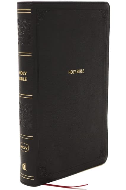 NKJV Giant Print End-of-Verse Reference Bible, Black Leathersoft, Red Letter, Comfort Print