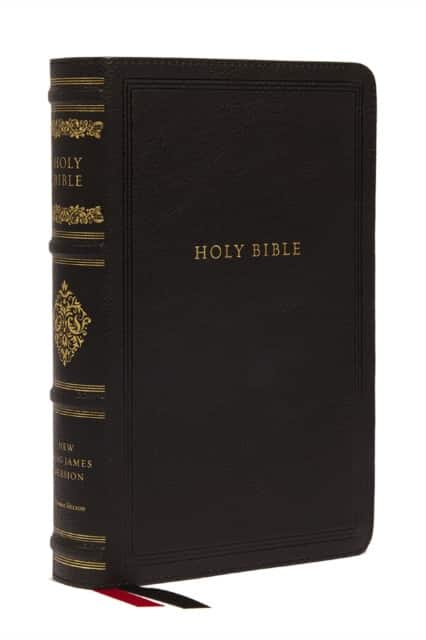 NKJV Large Print Reference Bible, Black Leathersoft, Red Letter, Comfort Print, Thumb Indexed (Sovereign Collection) av Thomas Nelson
