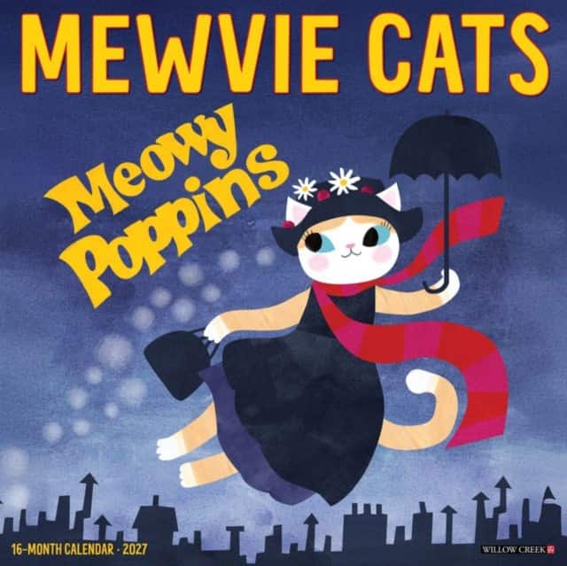 Mewvie Cats 2027 Wall av Willow Creek Press