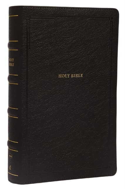 NKJV, End-of-Verse Reference Bible, Personal Size Large Print, Leathersoft, Black, Red Letter, Comfort Print