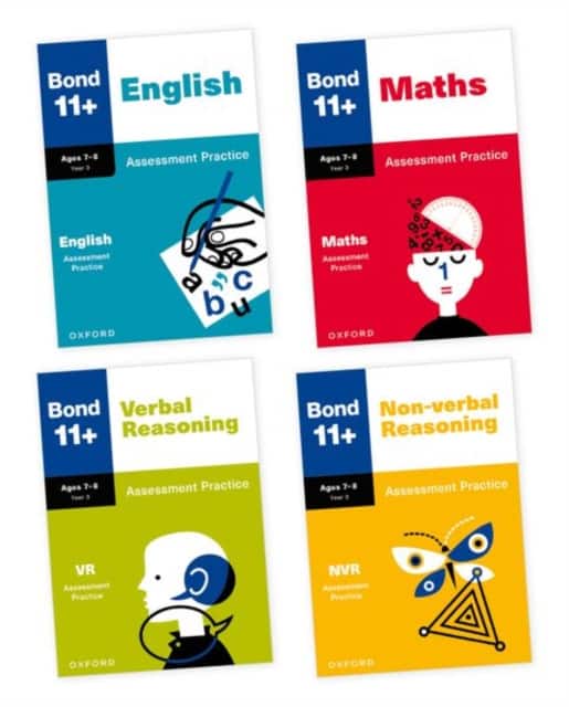 Bond 11+ Assessment Practice Papers Bundle for Age 7-8 | For GL Assessment & other 11 plus exams | English, Maths, Verbal Reasoning & Non-verbal Reasoning
