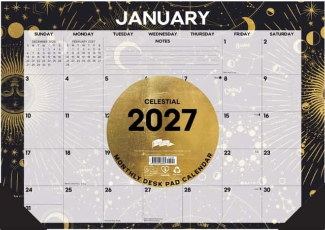 Celestial 2027 17" x 12" Monthly Deskpad av Willow Creek Press