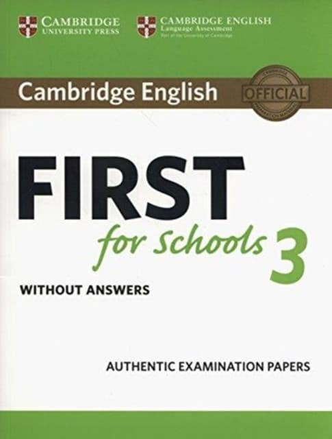 Cambridge English First for Schools 3 Student's Book Without Answers