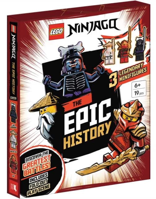 LEGO® NINJAGO®: The Epic History (with Kai, Lord Garmadon and Master Wu minifigures and fold-out play scene) av Lego