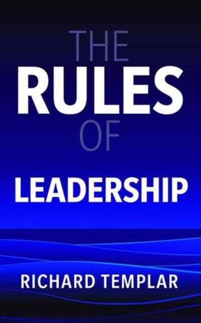 The Rules of Leadership