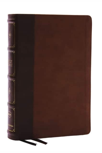 NKJV, Large Print Thinline Reference Bible, Blue Letter, Maclaren Series, Leathersoft, Brown, Comfort Print av Thomas Nelson