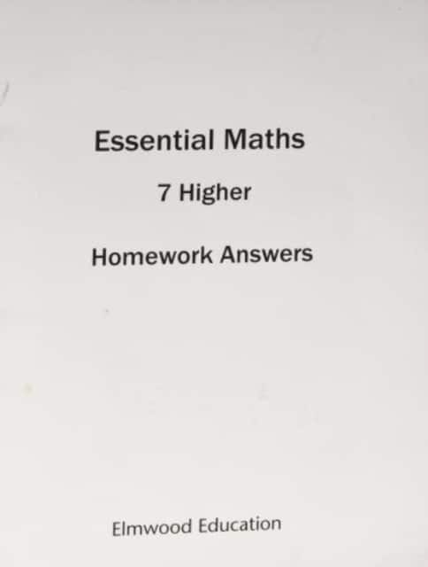ESSENTIAL MATHS 7 HIGHER HOMEWORK ANSWER BOOK av Michael White