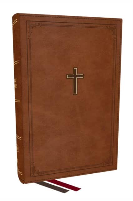 KJV Personal Size Large Print End-of-Verse Reference Bible, Brown Leathersoft, Red Letter, Comfort Print av Thomas Nelson