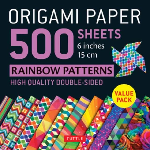 Origami Paper 500 Sheets Rainbow Patterns 6 inches - 15 cm