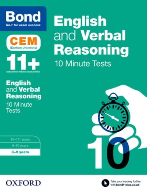 English & Verbal Reasoning: Bond 11+ CEM 10 Minute Tests (now Cambridge Select Insight)