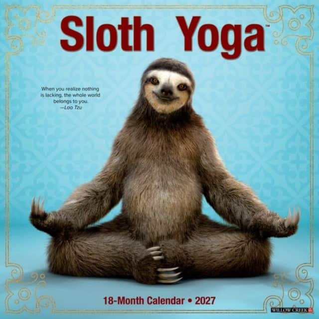 Sloth Yoga 2027 Wall av Willow Creek Press