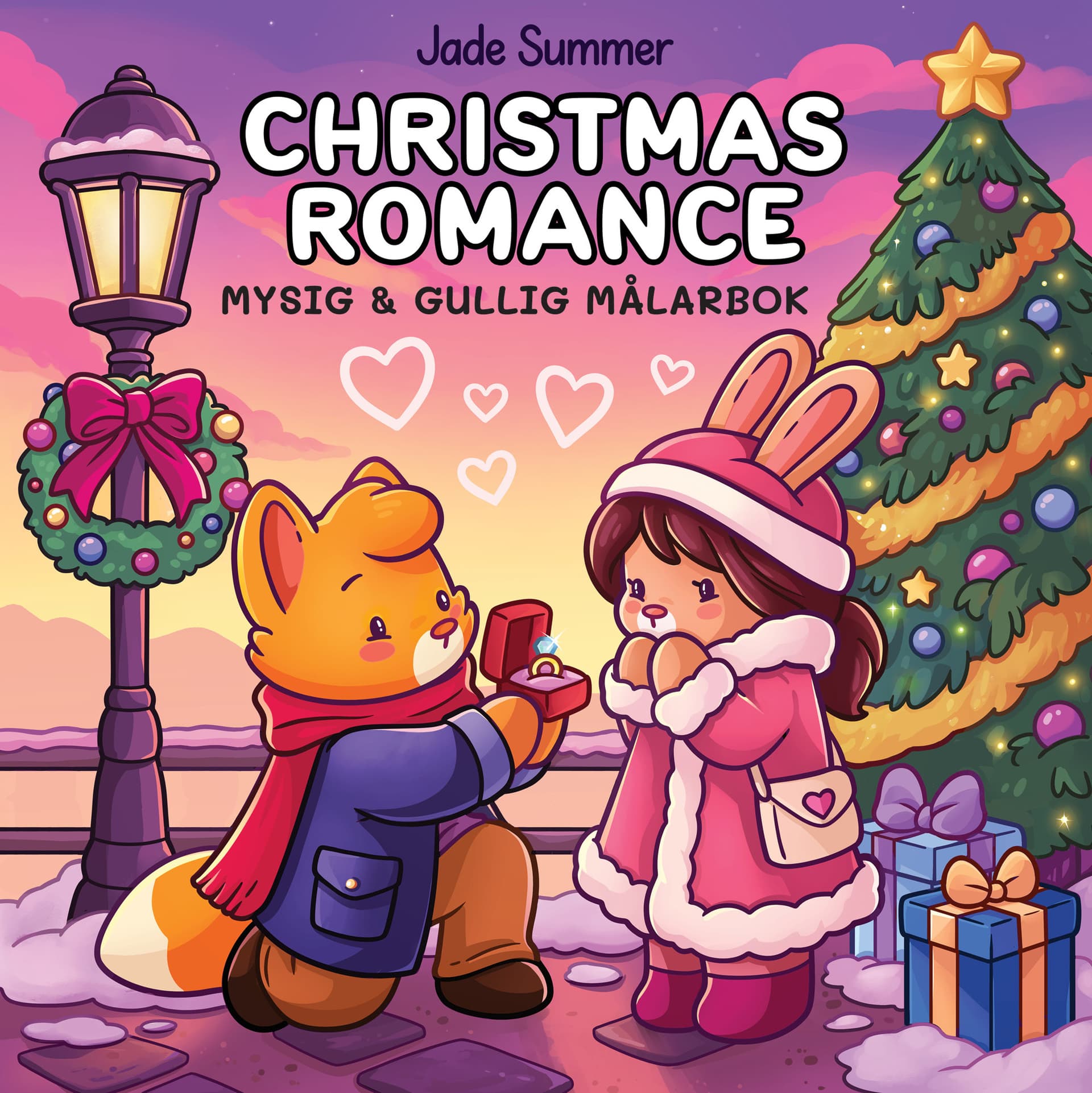 Christmas Romance : Mysig och gullig Cozy Coloring målarbok från Jade Summer