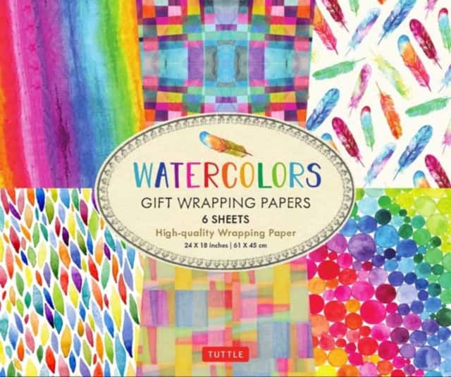 Rainbow Watercolors Gift Wrapping Papers - 6 sheets av Tuttle Studio