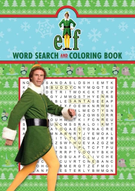 Elf Word Search and Coloring Book - Coloring Book for Teens and Adults, Word Search Book - Officially Licensed