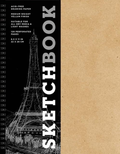 Sketchbook 8.5 x 11" Kraft Spiral Hardcover Mixed Media Sketchbook for Drawing