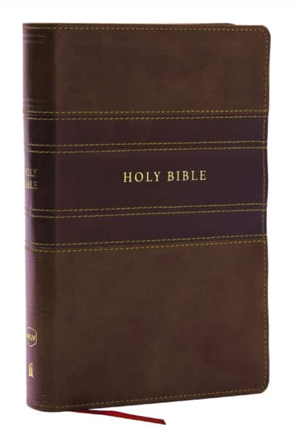 NKJV Personal Size Large Print Bible with 43,000 Cross References, Brown Leathersoft, Red Letter, Comfort Print av Thomas Nelson