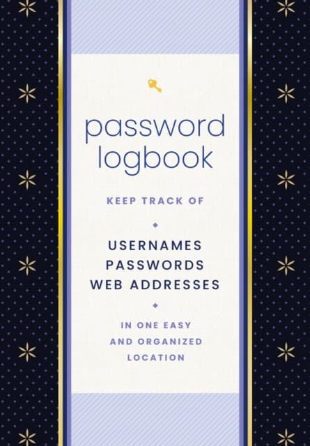 Password Logbook (Black & Gold)