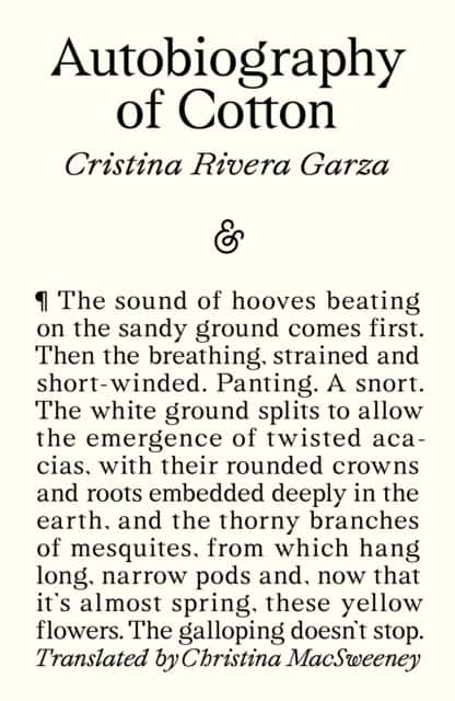 Autobiography of Cotton av Cristina Rivera Garza