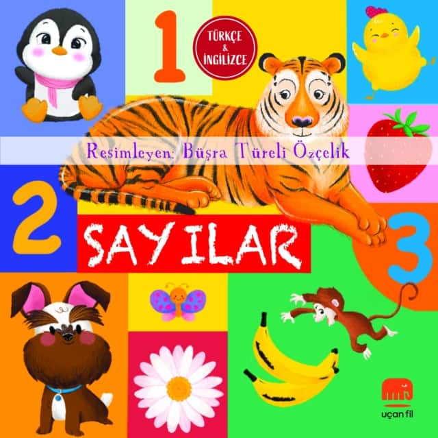 Türkçe ve İngilizce - Sayılar av Uçan fil