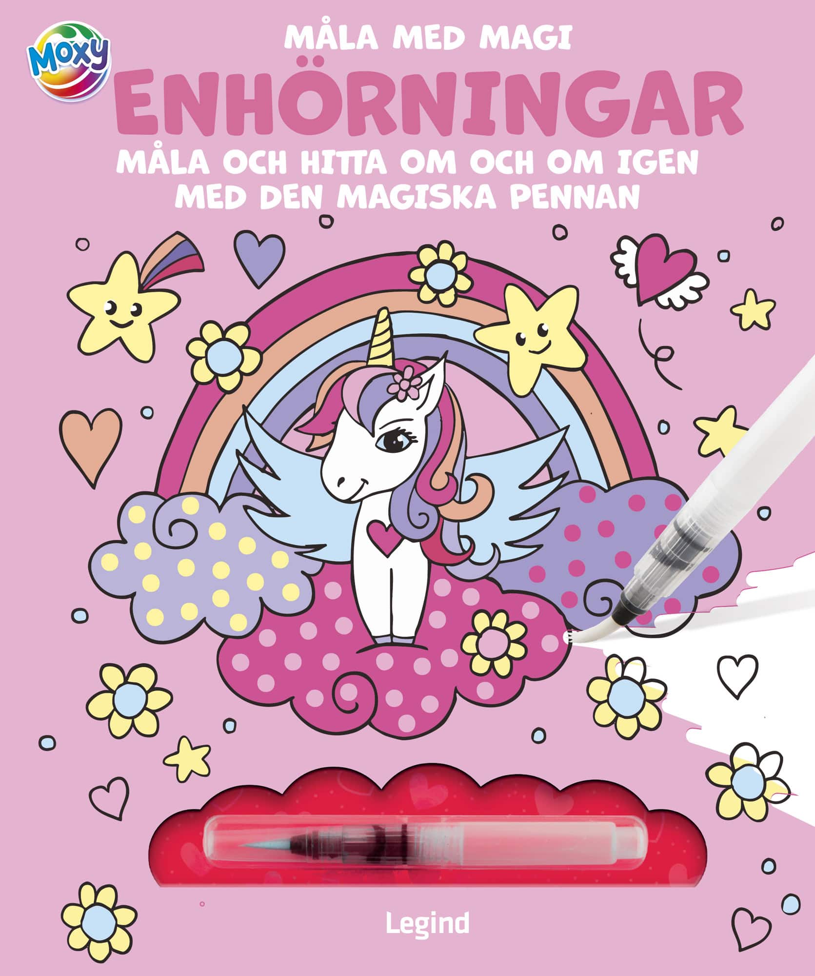 Måla med vatten. Enhörningar av Moxy