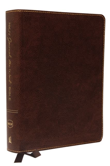 NKJV, Journal the Word Bible: Reflect, Journal or Create Art Next to Your Favorite Verses (Bonded Leather, Brown, Red Letter, Comfort Print)