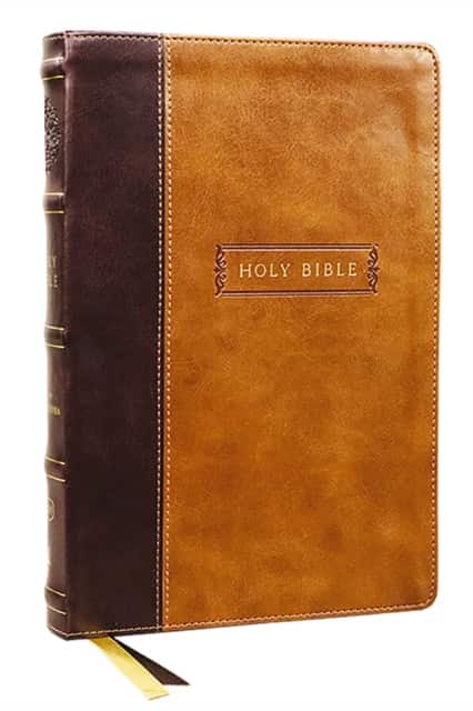 KJV Holy Bible with Apocrypha and 73,000 Center-Column Cross References, Brown Leathersoft, Red Letter, Comfort Print: King James Version av Thomas Nelson