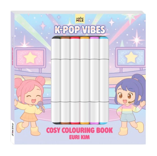 K Pop Vibes Cosy Colouring Book & Markers