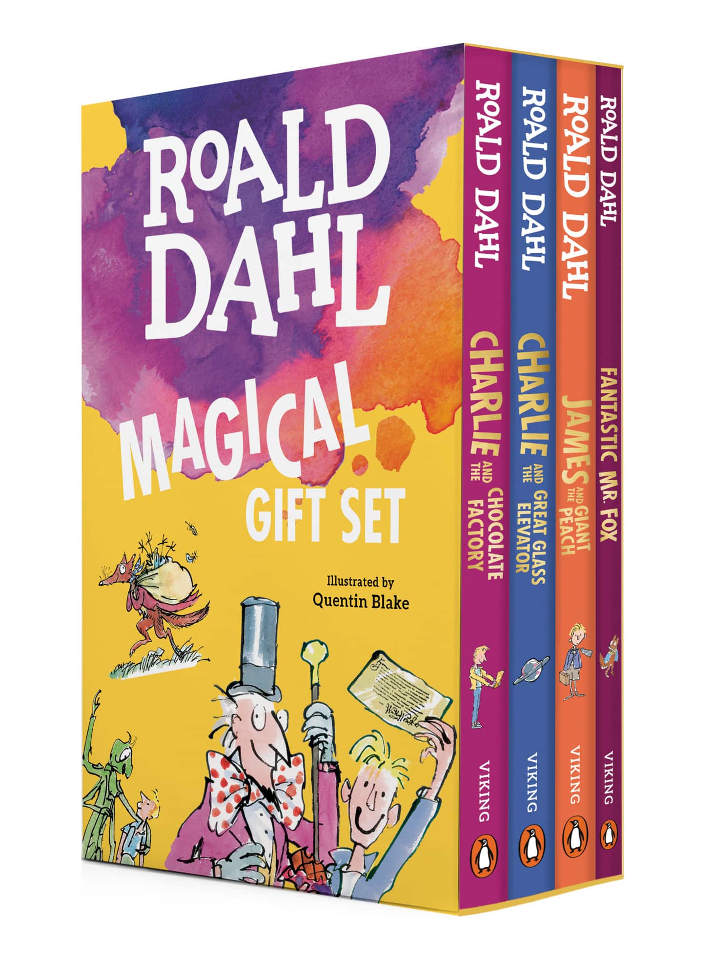 Roald Dahl Magical Gift Boxed Set (4 Books): Charlie and the Chocolate Factory, James and the Giant Peach, Fantastic Mr. Fox,Charlie and the Great Glass Elevator av Roald Dahl