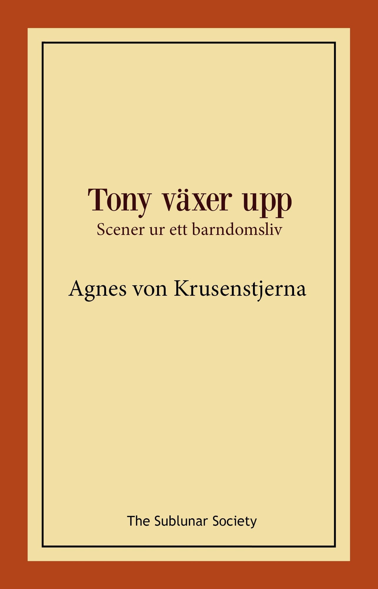 Tony växer upp : scener ur ett barndomsliv