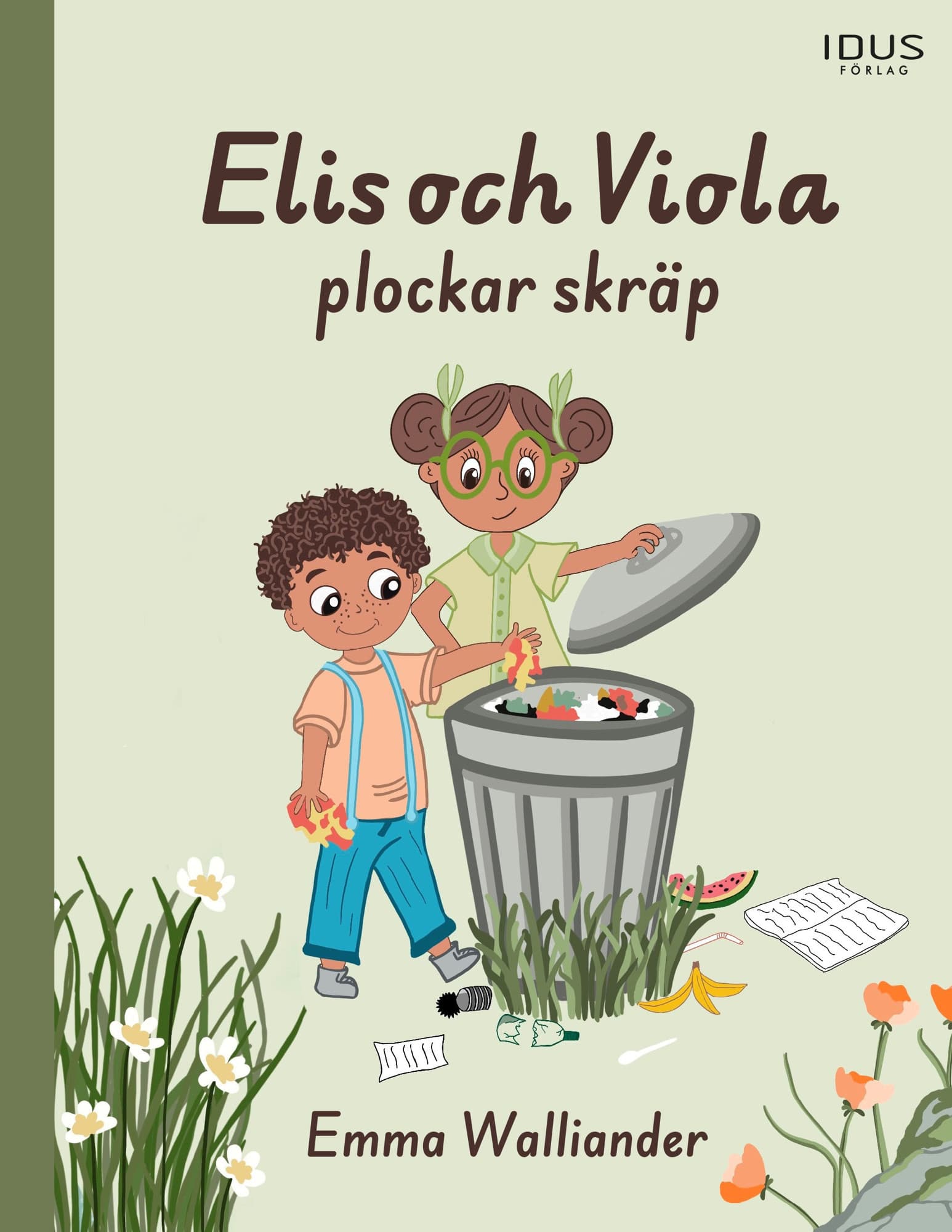 Elis och Viola plockar skräp