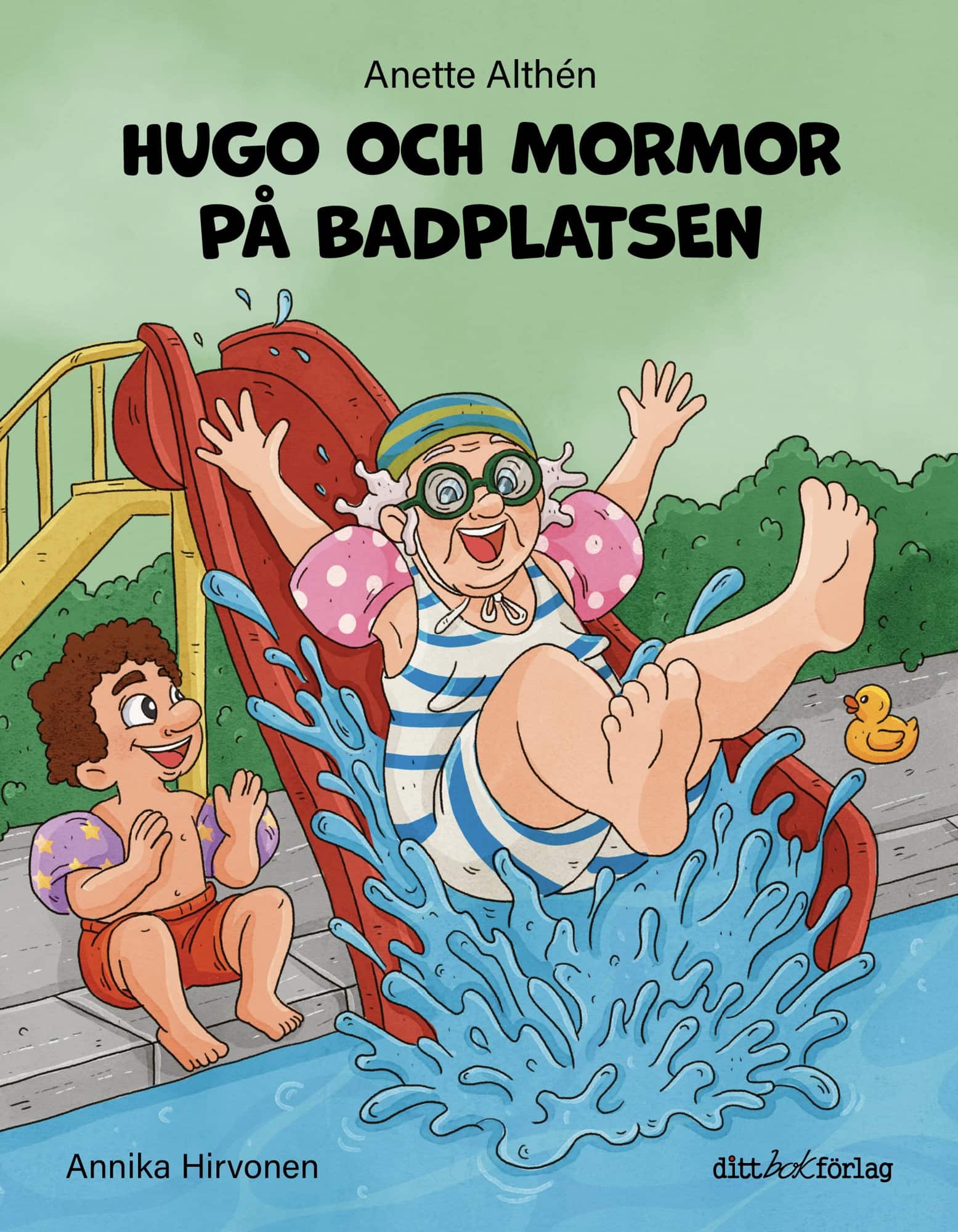 Hugo och mormor på badplatsen av Anette Althén