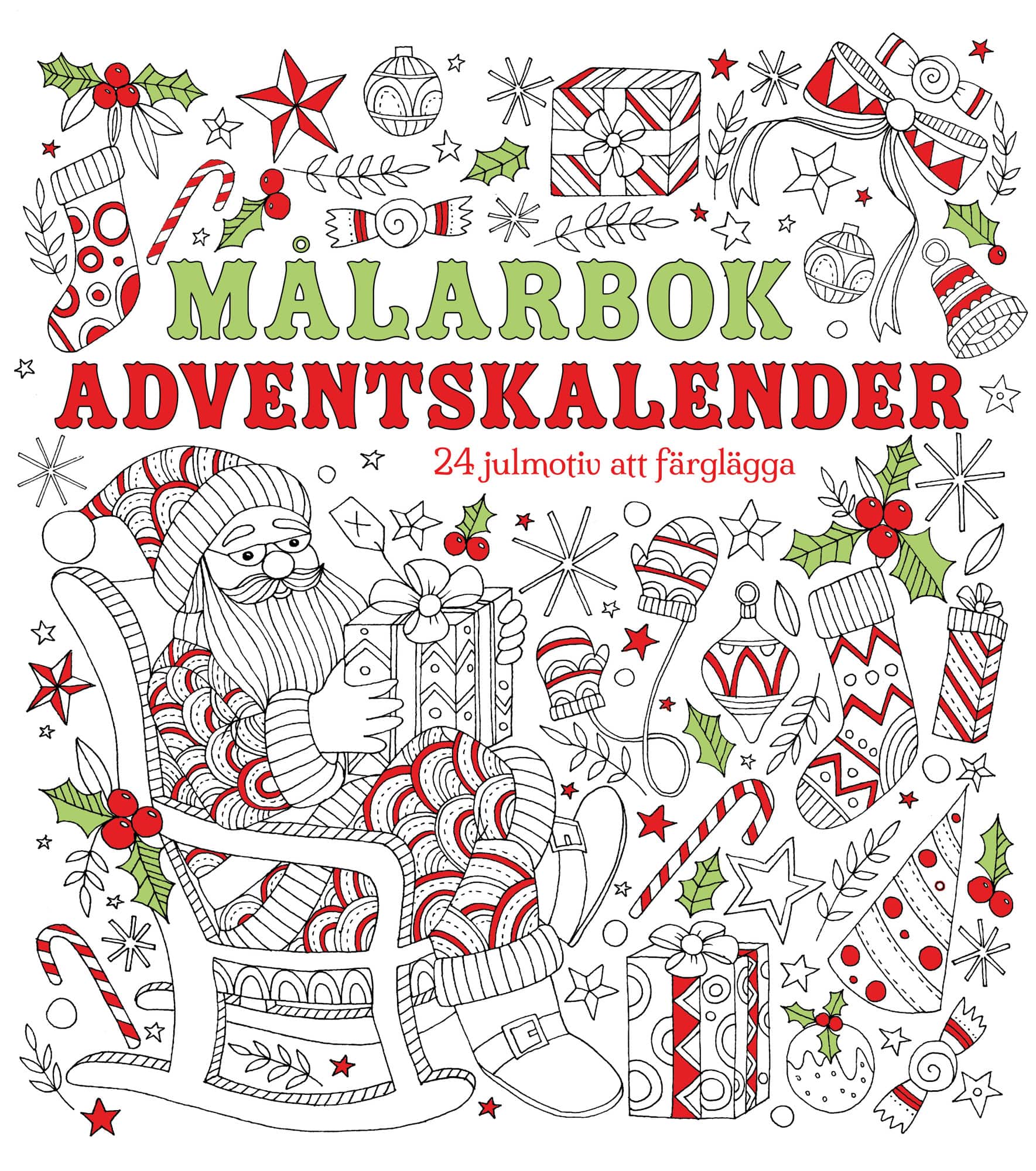 Målarbok adventskalender : 24 julmotiv att färglägga av Birgitta Melén