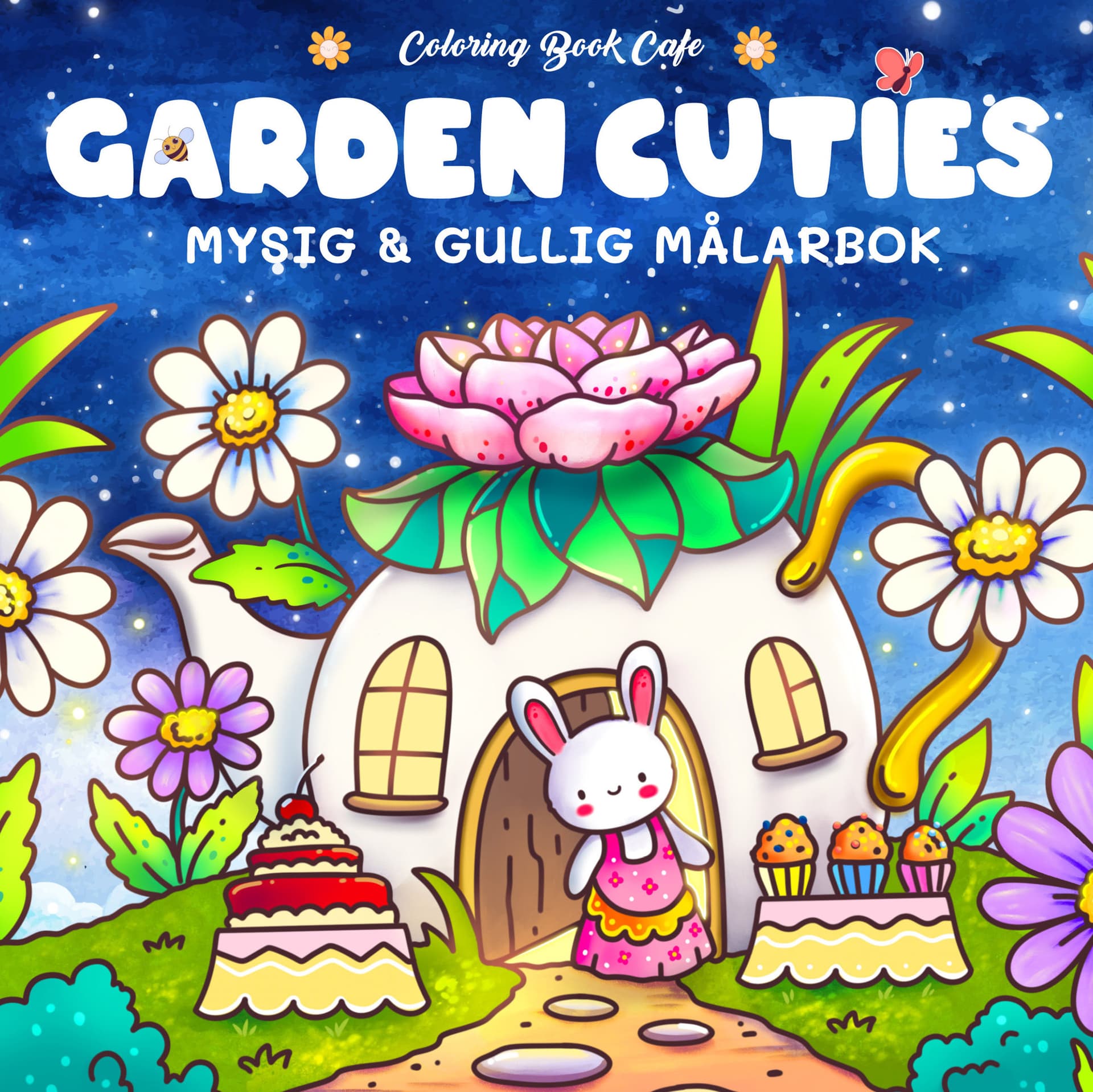 Garden Cuties. Mysig och gullig Cozy Coloring målarbok från Coloring Book Cafe